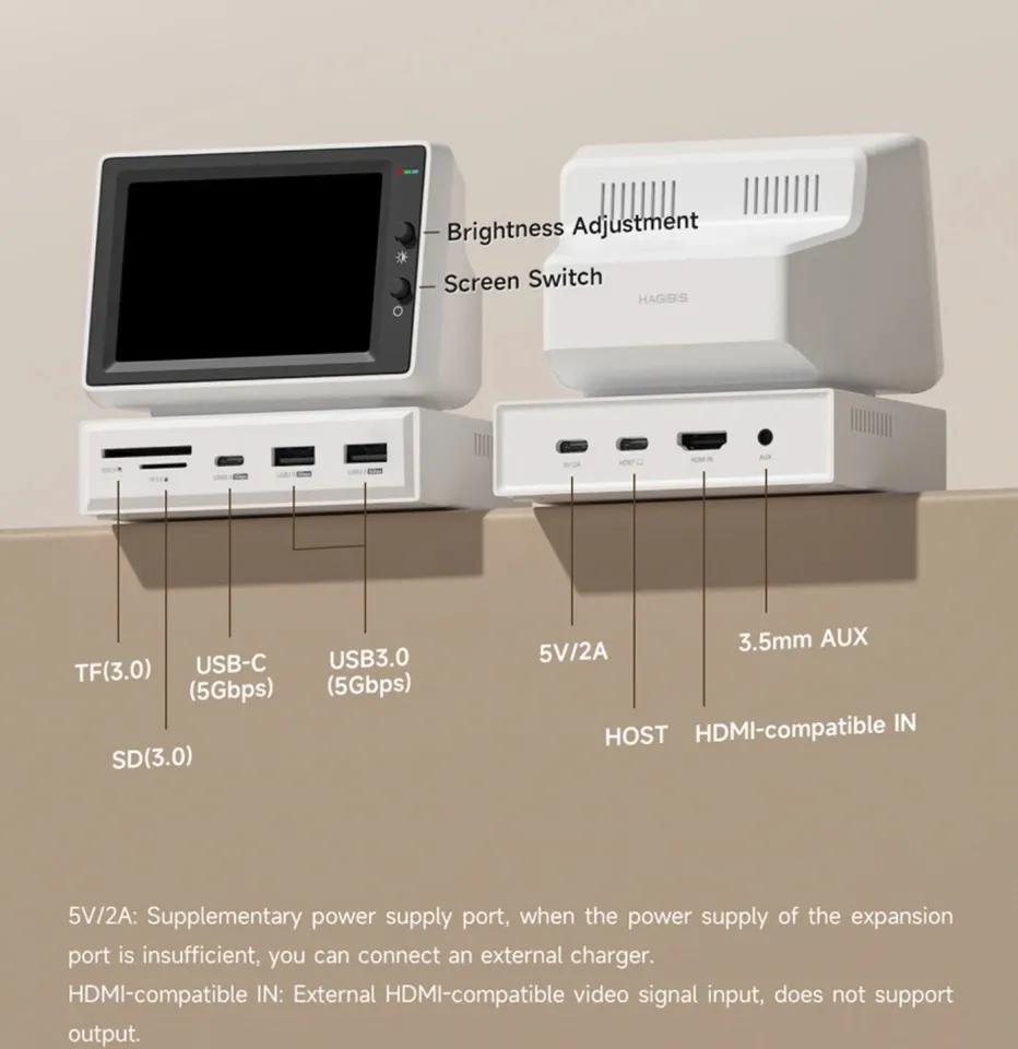 HAGIBIS X86 Mini Monitor 380w 8-in-1 USB-C Docking Station:Sturdy