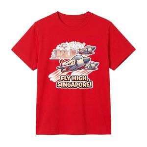 Singapore National Day Kids Red T-Shirt Family Matching Outfit - FLY HIGH SINGAPORE