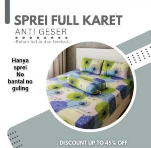 SPREI RUMBAI UKURAN 180X200 160X200 120X200 BAHAN KATUN FREE SARUNG BANTAL SARUNG GULING [G]