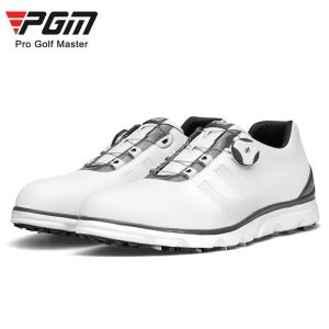 PGM Mens Golf shoes for men and males for sports sneakers for Golf sports Rotating button shoelace Super soft midsole Excellent comfortable waterproof non-slip breathable