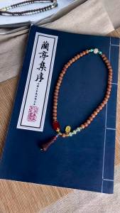 Natural Barbie Laoshan Sandalwood DIY Double-ring long-handled chain prayer beads for men and women decorative accessory
