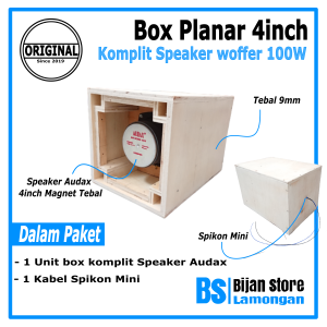 Box Planar 4 Inch KOmplit Speaker Audax AX 4080 100 Watt Plus Spikon MIni Cocon buat Sound Miniatur Ampli MIni