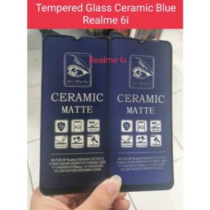 TG Tempered Glass Realme 6i Antik Gores Ceramic Matte Blue Ray Full Layar