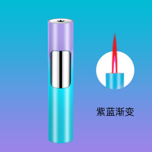 渐变色红焰打火机 INS潮流防风可充气 创意送礼 Gradient Red Flame Lighter – Trendy Windproof & Refillable Gift