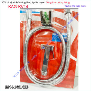 Vòi xịt vệ sinh KAG-KV14 thân vuông bằng đồng vòi rửa bồn cầu thiết kế tinh tế- tia nước mạnh chịu áp lực mạnh chung cư nhà cao tầng siêu bền sử dụng tốt