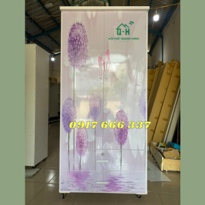 TỦ NHỰA QUẦN ÁO 2 CÁNH IN 3D HOA BỒ CÔNG ANH CAO CẤP SẮC NÉT 1M8X85CM - ẢNH THỰC TẾ
