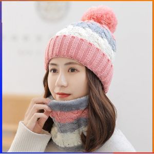 Mũ Len hàn quốc Nam Nữ Kèm Khăn Quàng Cổ Cho Mọi Lứa Tuổi FERADO 03