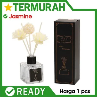 Pengharum Ruangan Jasmine Reed Diffuser Aroma Therapy Essential Oil Pewangi device 50ml stick fiber botol pewangi air kamar tidur parfum aromatherapy