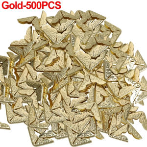 Dizoey 500/50x Photo Corner Protectors Albums Menus Books Folders Scrapbooking Edge Metal Corners Decoration Crafts Office Supplies