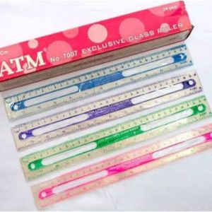 Penggaris 30 cm plastik mika isi 1 Box 24 pcs / penggaris ATM bening