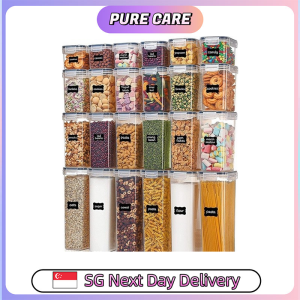 【Pure Care】 PP Food Storage Container Set / Airtight Lid / Stackable Pantry Organizer / Multi Size Combo
