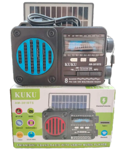XYX KUKU Solar Bluetooth AM/FM/SW 8 band Radio AM-381BT with USB/TF music player and LED