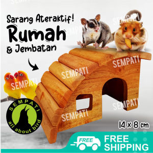 SEMPATI Rumah Hamster Jembatan Lengkung Mainan Sarang Hamster Sugar Glider Burung Landak Mini Tangkringan Lovebird Small Parrot