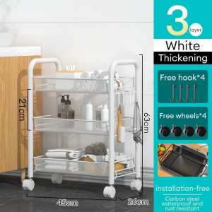 IRO Multi-Purpose Trolley Rack With Wheel Movable Organizer For Kitchen Bathroom Bedroom Salon Trolley