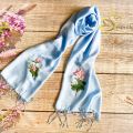 Khăn Lụa Thêu Tay Hoa Sen SenSilk – Quà Tặng Doanh Nhân, Lụa Tơ Tằm, Khăn Thêu Thủ Công, Khăn Tay Lụa Thêu, Khăn Lụa Dài, Khăn Lụa Đẹp, Vietnam Hand Embroidered Silk. 