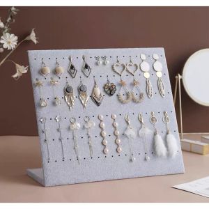 L-shape Jewelry Stand Velvet Earrings Ear Stud Holder Jewelry Display Rack Organizer