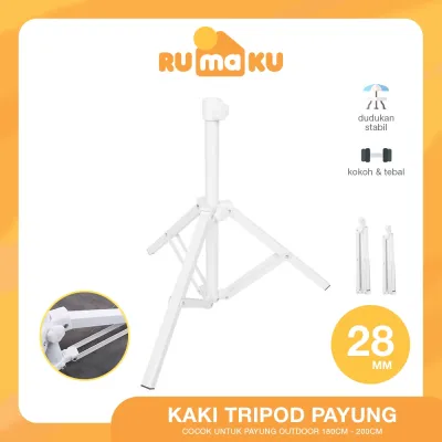 RUMAKU Tripod 28mm Kaki Penyangga Payung Tenda Taman Pantai Kokoh Kuat Serbaguna