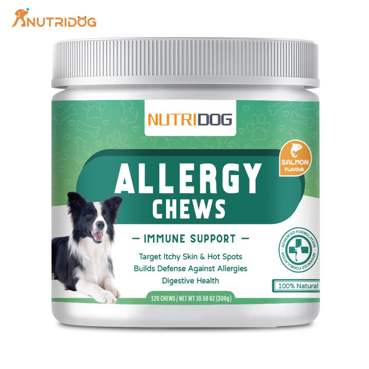 【Buy 2 save 10%】NUTRIDOG ALLERGYCHEWS Chewable Tablets For Pets Soothe ...