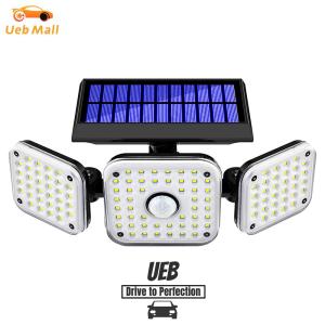 [UEB Mall] 112 LED Solar Motion Lights with 3 Modes 3 Heads Flood Light for Backyard Yard