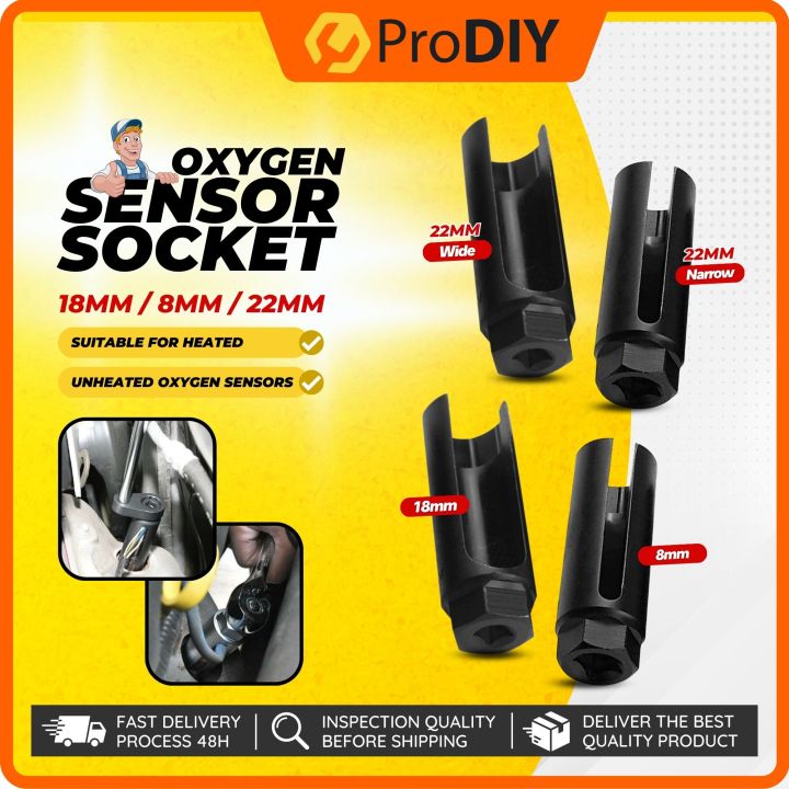 Oxygen Sensor Socket Wrench 8mm/18mm/22mm Oxygen Sensor Remover Removal Tool Box Socket