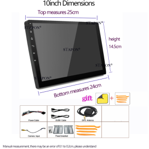 STAPON 9inch 10inch android15 4+64GB carplay android auto voice command 2.5D ips SCREEN car android stereo 2din car android head unit with fm bluetooth rear view support steering control mirror view zx