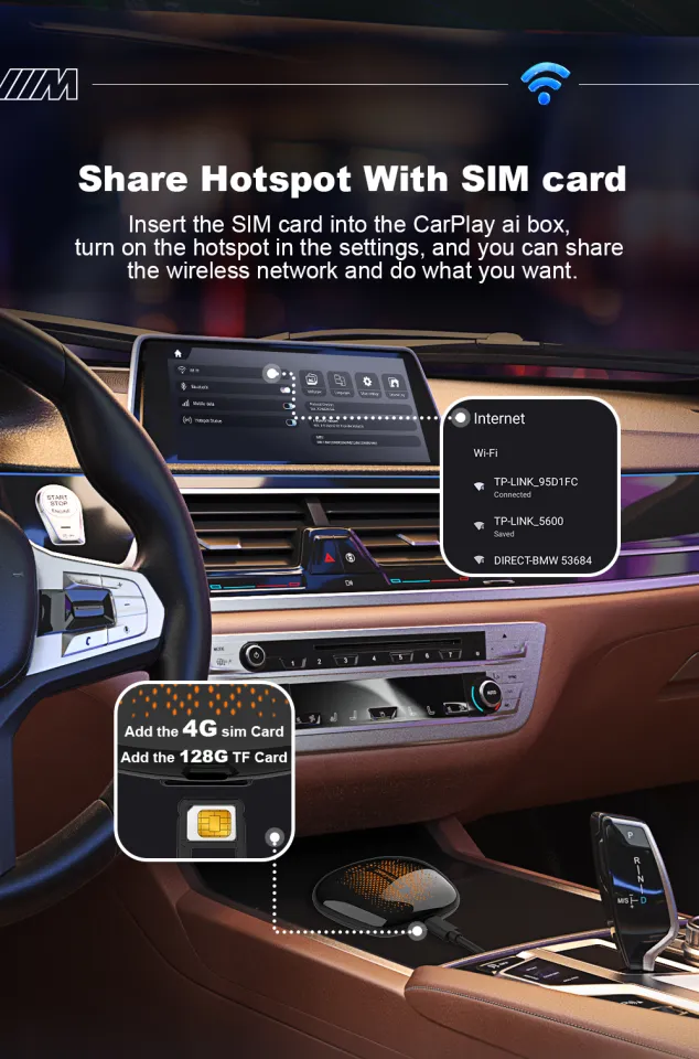 BW550M CarPlay AI Box Android 13 System Car Auto Adapter 4G Wifi