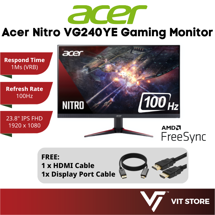 ACER Nitro 24 / 27 inch 100Hz / 165Hz Gaming Monitor (IPS FHD 1ms