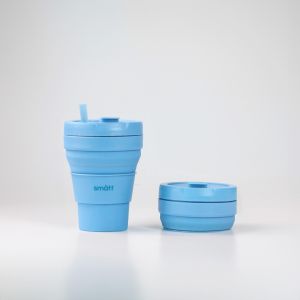 Smatt Foldable Cup / Gelas Kopi Gelas Lipat Silikon - Azure