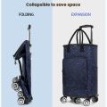 TasBagShop Household Shopping Cart Foldable Grocery Shopping Trolley Multi-functional Insulated Tin Foil Market Trolley. 