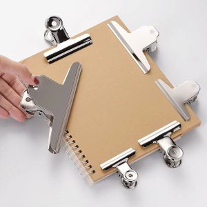 DOHOHO Stainless Steel Metal Binder Clips Multi-size Round/Flat/Mountain Head Paper Clips Simple Seal Clip Students
