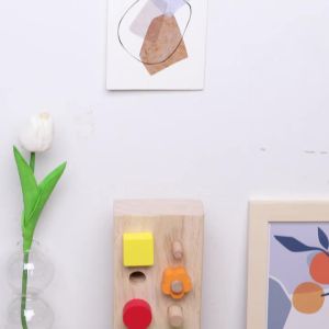 Nut Bolts Montessori Color Shape Wooden Toy Kids Fine Motor Skill Screw Board Size Matching Cognition Game Education Sensory Toy