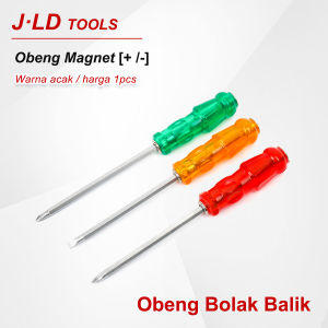 J.LD Obeng Bolak Balik Magnet 4inch Serbaguna Obeng 2 Way in 1