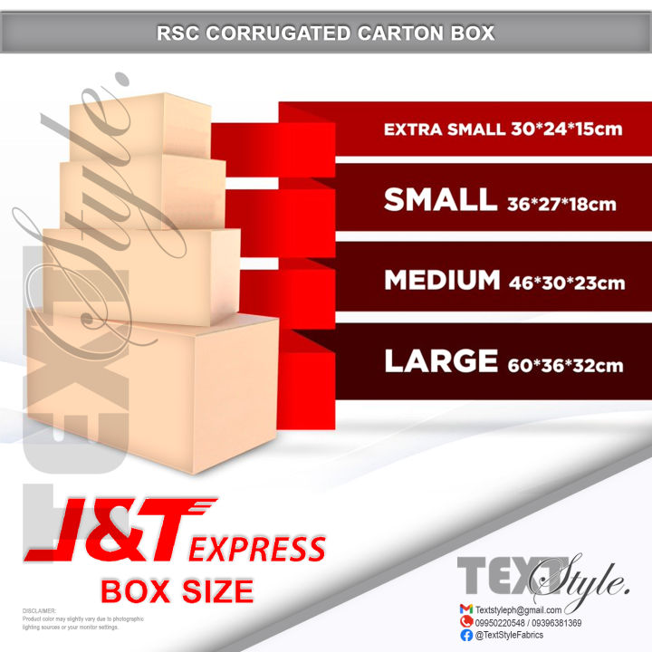Textstyle J&T Size RSC Corrugated Box for Shipping and Packaging Sold