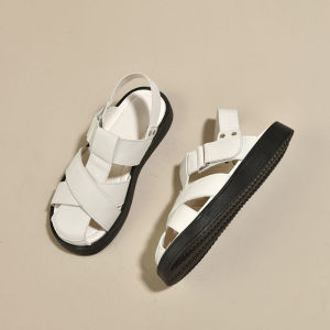 Dép baotou dệt kim Mới Mùa Hè cho nữ Xăng đan đế bệt phong cách cổ tích thời trang