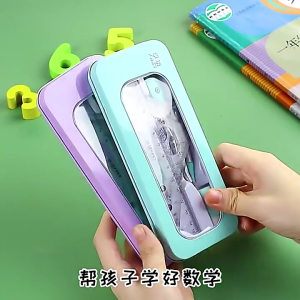 7 cái trường com-pa hình học thiết lập hình học dawing Bộ dụng cụ với la bàn thiết lập vuông tẩy toán học thước đo góc nạp