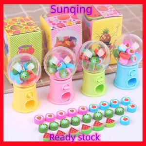 SQ Stationery [Flash Sale] ยางลบดีไซน์เครื่องจักรขนาดเล็กลายการ์ตูนยางลบยางผลไม้สำหรับเด็กน่ารักอุปกรณ์ในสำนักงาน