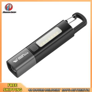 Winnereco XPE COB Flashlight USB Charging Mini Portable LED Torch 3 Gears Zoomable Emergency Lantern Power Bank for Outdoor Hiking Fishing