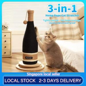 Wine Bottle Cat Climbing Frame Vertical Scratching Column Grinding Claws Cat Ball Pet Toy Hemp Rope Wear-resistant Pet Products