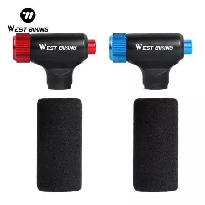 WEST BIKING CO2 Bicycle Air Pump Fast Air Inflator Mini Portable Mountain Bike Tire Pump Schrader & Presta Valve Adapter Bicycle Accessories