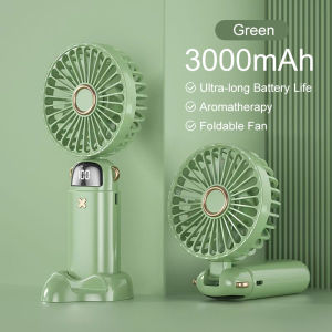 【Ready Stock】Portable USB Cooling Rechargeable Mini Fan Small Fan Kipas Mini 5 Speed Strong Wind LED Digital Display Handheld Mini Fan
