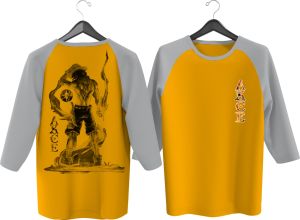 KAOS RAGLAN PRIA SABLON ACE 2 DEPAN BELAKANG \ KAOS RAGLAN PRIA LENGAN 3\4 ATASAN PRIA / KAOS MURAH / KAOS DISTRO / KAOS SIMPLE / T-SHIRT PRIA