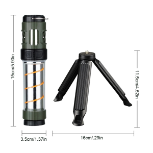 Outdoor Mosquito Light Camping Flashlight USB Charging Battery Display Magnet Adsorption Hook Suspension