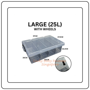 【JJ HOME】Transparent Compartment Storage Box With Lid/Underbed Large Capacity Organizer with wheels