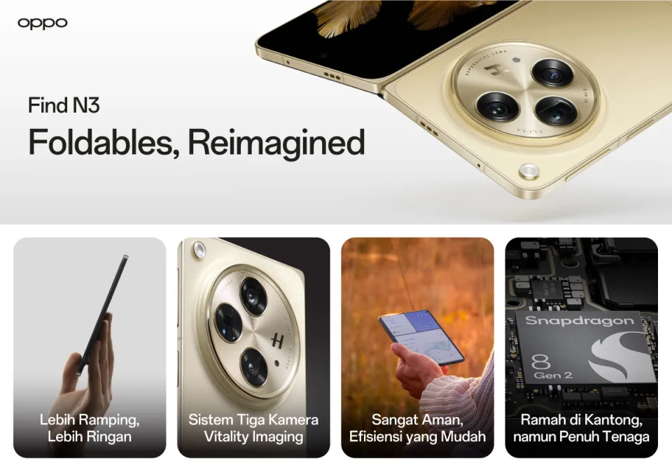 OPPO Find N3 16GB/512GB [Foldable Handphone, Hasselblad Camera