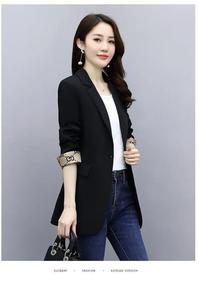 Summer Small Suit Female Jacket Spring and Summer Korean Style Slim  Three-Quarter Sleeve Casual Suit Female Short : : Clothing, Shoes  & Accessories
