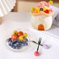 EDDY SONG Magic House Shape Stainless Steel Fruit Fork Set Anti-scald Ceramic Salad Fork Creative Rustproof Dessert Cake Fork Home Decor. 