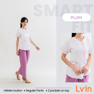 Lvin Uniform Arale Classic White Series Lengan Pendek / Baju suster / baby sitter / Seragam Klinik / Setelan Baju seragam suster