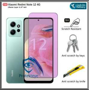 Tempered Glass Blue Light Redmi Note 14 4G 4G Pro 5G 12 Pro 4G 7 Pro Anti Gores Kaca Anti Radiasi UV Blue Ray Screen Protector