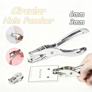 Single Hole Puncher 3mm & 6mm Circle Metal Hand Held Puncher Scrap Booking Round Hole Punches