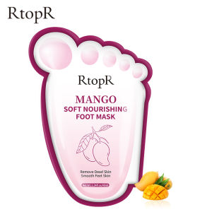 RtopR 1Bag Mango Foot Mask Peel Dead Whitening Moisturizing Exfoliating Renewal Pedicure Remove Dead Skin Heel Socks Peeling Foot Care